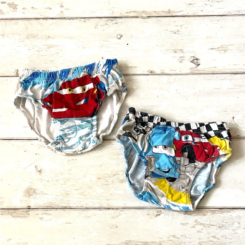 Disney Cars 2T 3T Boys Underwear Set of 2 Lightning Mcqueen Pixar Movie